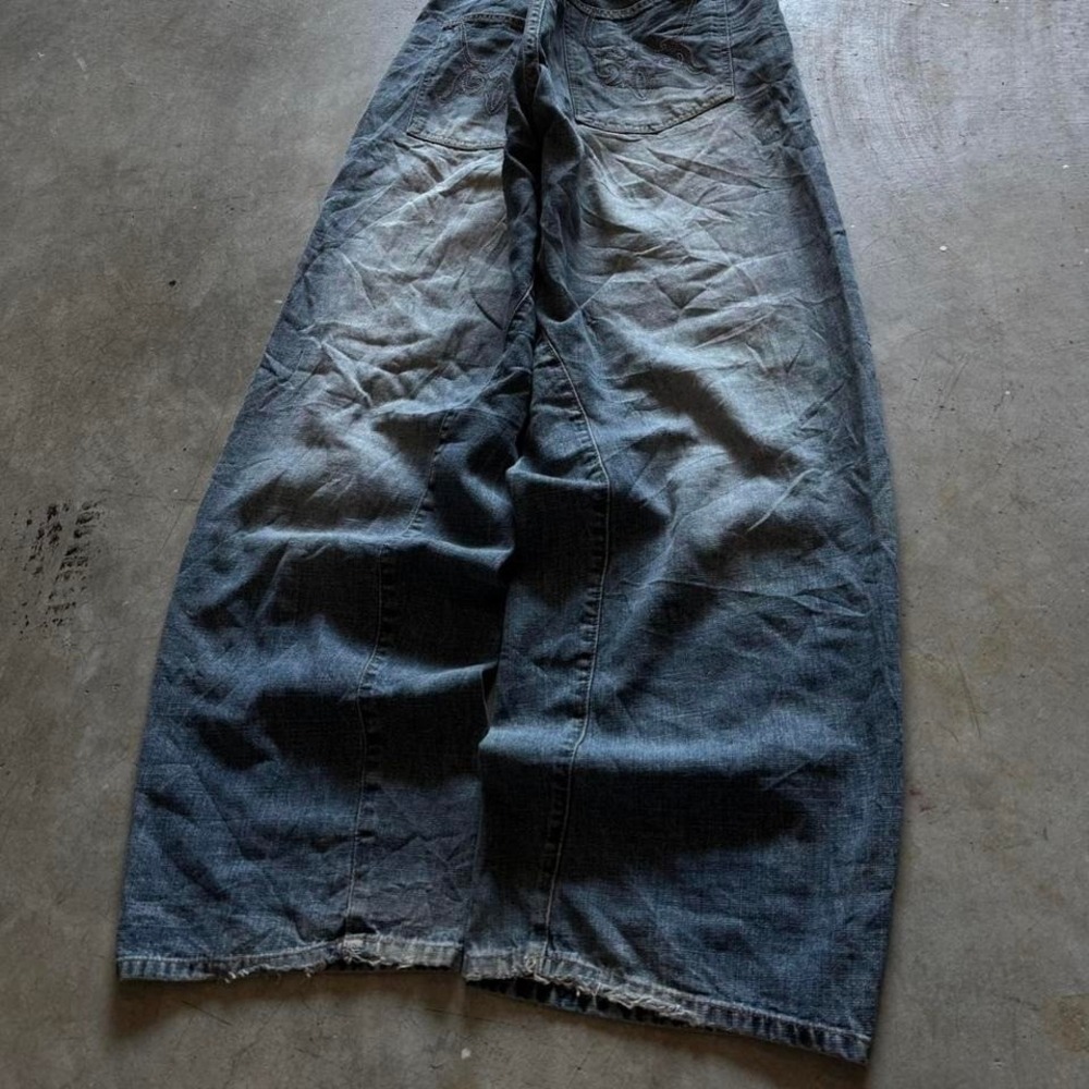 Baggy Alpha 17 Wide Leg Southpole Styl Y2K Vintage Denim Jeans Summer 36x32 - Picture 3 of 7